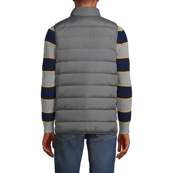 Lands' End NWT Men's Down Puffer Vest in Warm Graphite - Picture 2 of 3